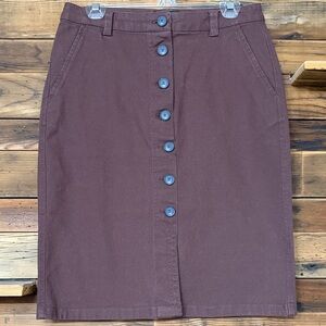 Pendleton Brown Denim Button-Front Skirt